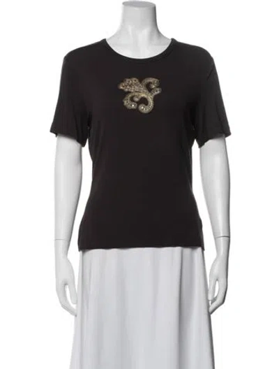 Pre-owned St John Graphic Print Crew Neck T-shirt In Brown