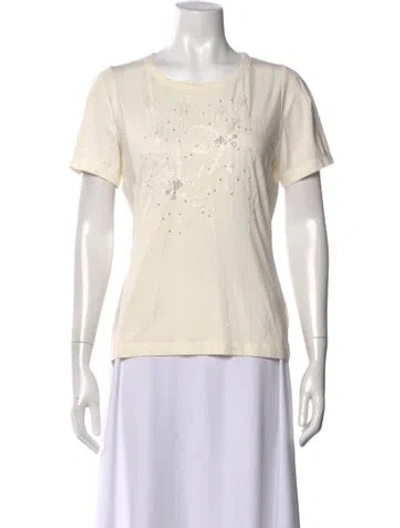 Pre-owned St John Graphic Print Crew Neck T-shirt In Neutral