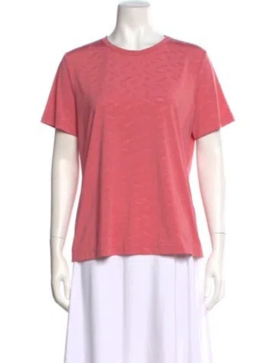 Pre-owned St John Graphic Print Crew Neck T-shirt In Pink
