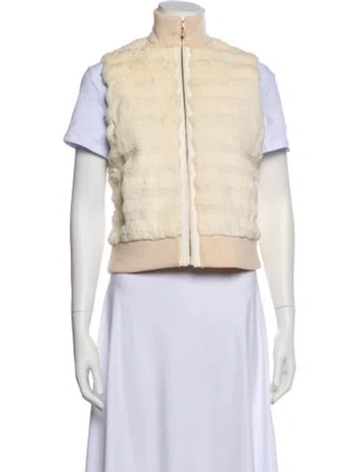 Pre-owned St John Graphic Print Fur Jacket In Neutral