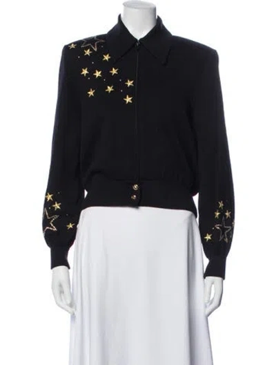 Pre-owned St John Graphic Print Jacket In Black/gold