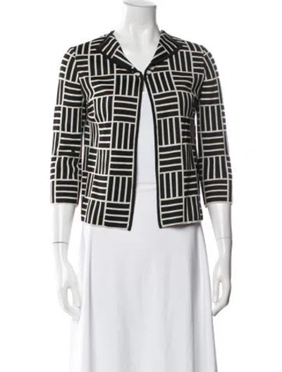 Pre-owned St John Graphic Print Jacket In Blue