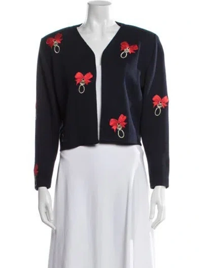 Pre-owned St John Graphic Print Jacket In Blue