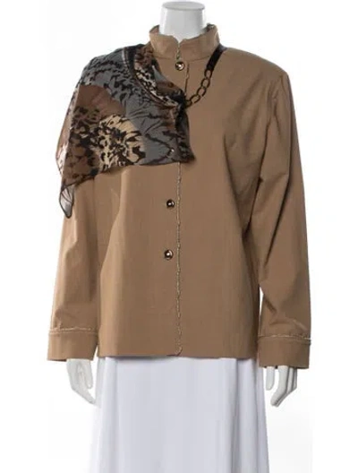 Pre-owned St John Graphic Print Jacket In Brown
