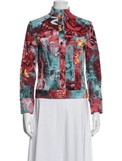 Pre-owned St John Graphic Print Jacket In Red