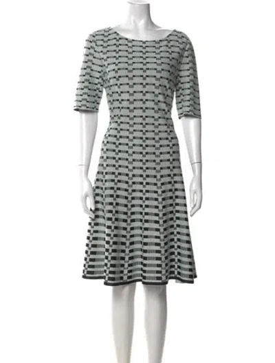 Pre-owned St John Graphic Print Knee-length Dress In Multi