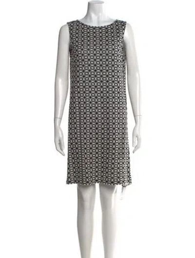 Pre-owned St John Graphic Print Mini Dress In Black