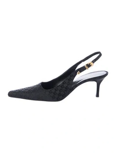 Pre-owned St John Graphic Print Slingback Pumps In Black
