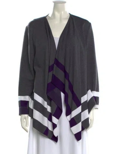 Pre-owned St John Graphic Print V-neck Sweater In Multi