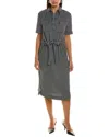 St John St. John Grid Print Shirtdress In Black