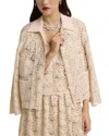 St John St. John Collection Floral Guipure Lace Jacket In Pink Blush