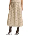 St John St. John Collection Floral Guipure Lace Midi Skirt In Pink Blush
