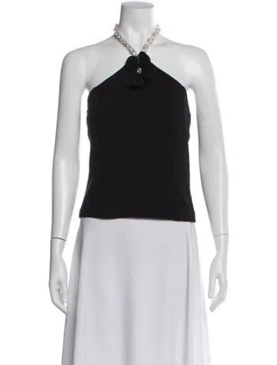 Pre-owned St John Halterneck Sleeveless Top In Black