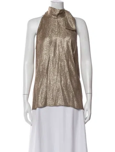 Pre-owned St John Halterneck Sleeveless Top In Neutral
