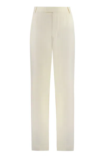 St John High-waist Wide-leg Trousers In White