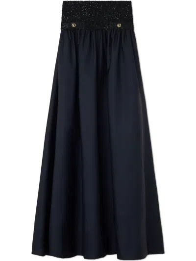 St John High-waisted Skirt In Blue