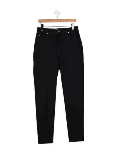 Pre-owned St John High-rise Straight Leg Jeans In Black