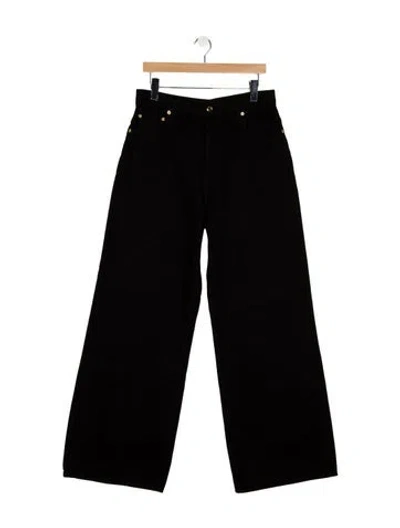 Pre-owned St John High-rise Wide Leg Jeans In Black
