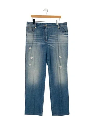 Pre-owned St John High-rise Wide Leg Jeans In Blue