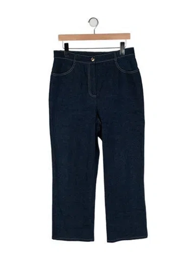 Pre-owned St John High-rise Wide Leg Jeans In Blue