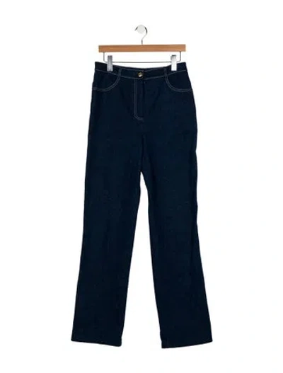 Pre-owned St John High-rise Wide Leg Jeans In Blue