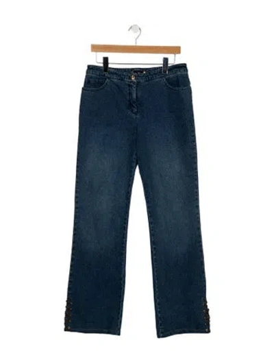 Pre-owned St John High-rise Wide Leg Jeans In Blue