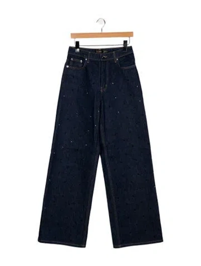 Pre-owned St John High-rise Wide Leg Jeans In Blue