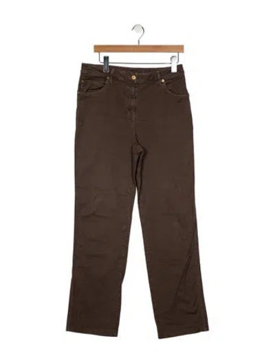 Pre-owned St John High-rise Wide Leg Jeans In Brown