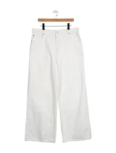 Pre-owned St John High-rise Wide Leg Jeans In White