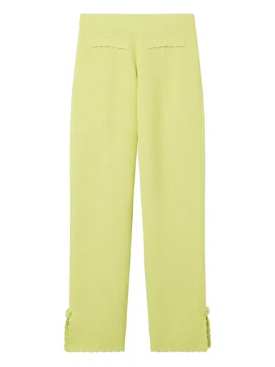 St John Honeycomb-knit Trousers In Green