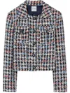 St John Americana Houndstooth Jacket In Schwarz