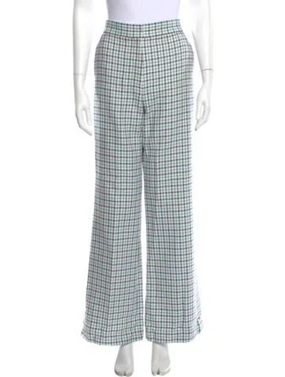 Pre-owned St John Houndstooth Print Wide Leg Pants W/ Tags In Multi