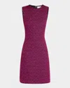 St John St. John Collection Honeycomb Tweed Sleeveless Sheath Dress In Black/pink