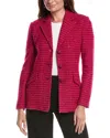 St John St. John Inlaid Sequin Tweed Jacket In Red