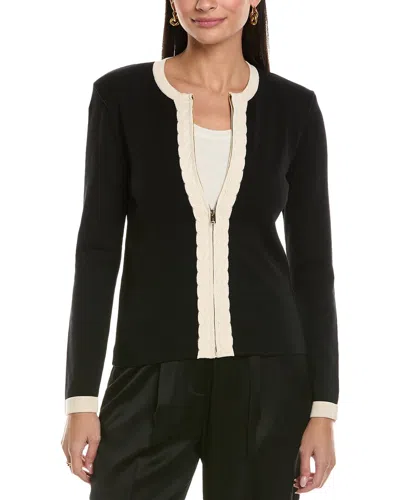 St John Intarsia Cardigan In Black