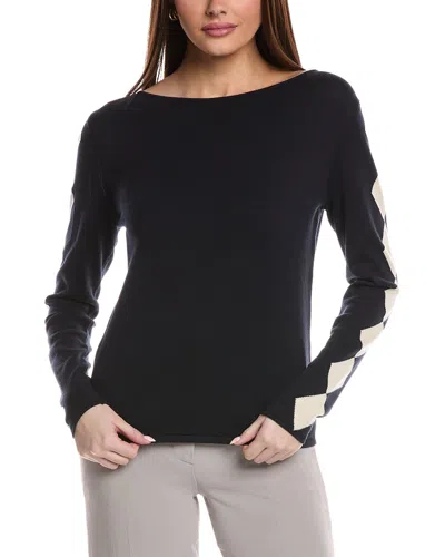St John St. John Intarsia Knit Sweater In Blue