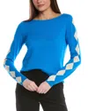 St John St. John Intarsia Knit Sweater In Blue