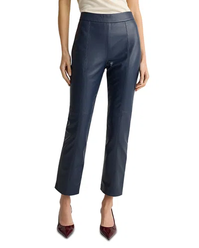 St John Isabelle Leather Pants In Blue