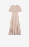 St John Metallic Italian Lame Fils Coupe Short-sleeve Midi Dress In Busm