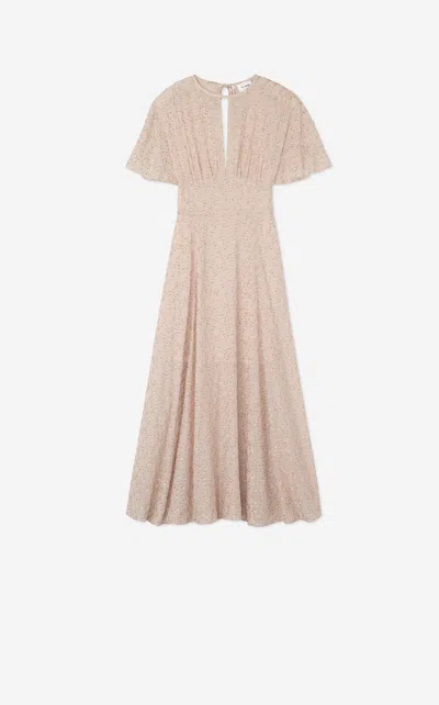 St John Metallic Italian Lame Fils Coupe Short-sleeve Midi Dress In Busm