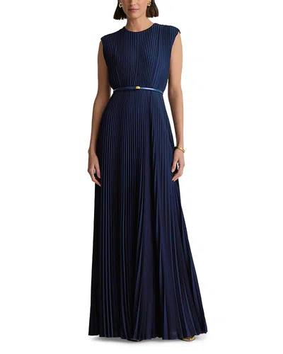 St John Italian Lightweight Crepe Gown In Blue