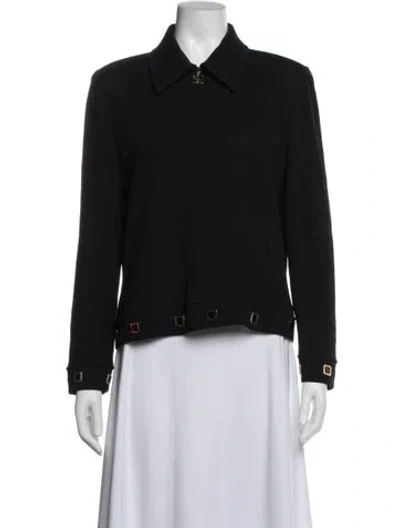 Pre-owned St John Jacket In Black/blue