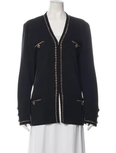 Pre-owned St John Jacket In Black/blue