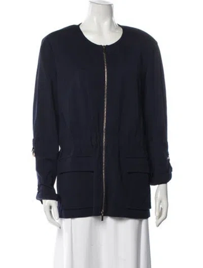 Pre-owned St John Jacket In Blue