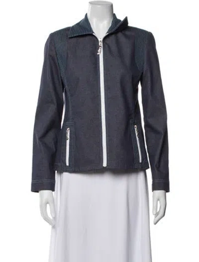 Pre-owned St John Jacket In Blue