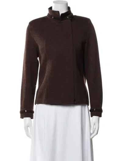 Pre-owned St John Jacket In Brown