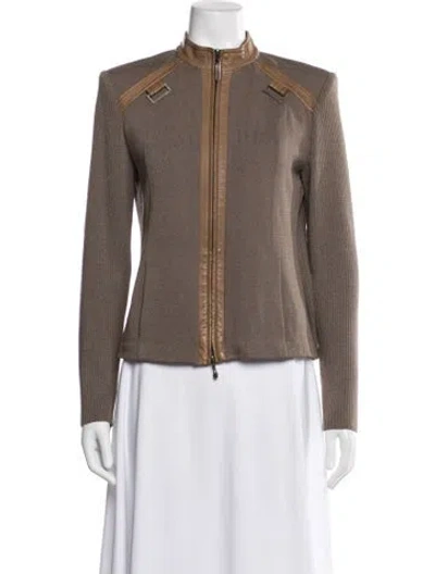 Pre-owned St John Jacket In Brown