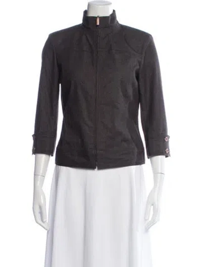 Pre-owned St John Jacket In Brown