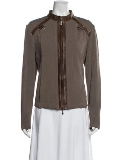 Pre-owned St John Jacket In Brown