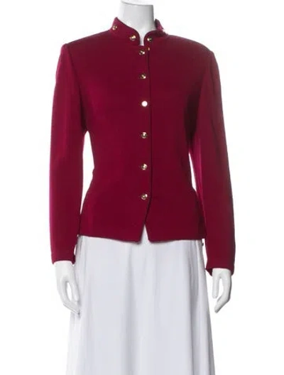 Pre-owned St John Jacket In Burgundy